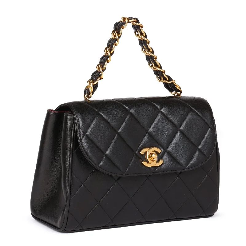 Chanel Medium Tote Bag for Office LadiesChanel Black Quilted Lambskin Vintage Medium Top Handle Classic Single Flap Bag Top Handle Bag