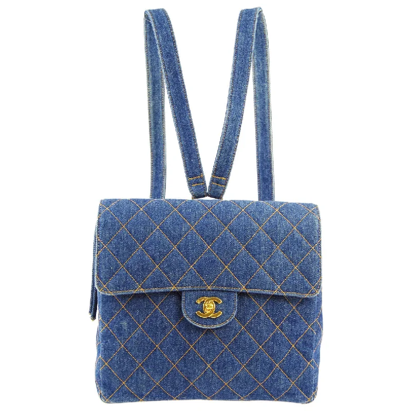 Chanel Medium Tote Bag for Office LadiesCHANEL * 1996-1997 Classic Flap Backpack Medium Denim