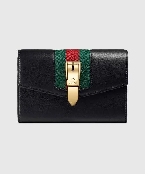 Women Gucci bags with a zip - around closure for securityGucci SyLouis Vuittonie Leather Zip Around Wallet Black